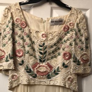 Richilene vintage Silk embroidered gown